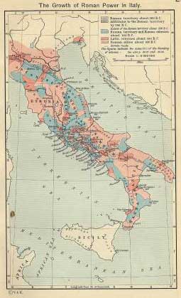 Map of Roman power in Italy.