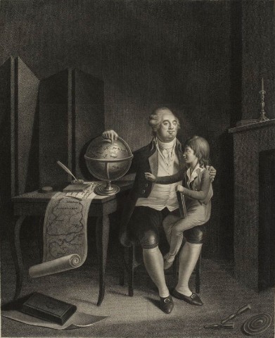 Louis XVI taking care of the education of his son in the Temple, (Musée de la Révolution française)